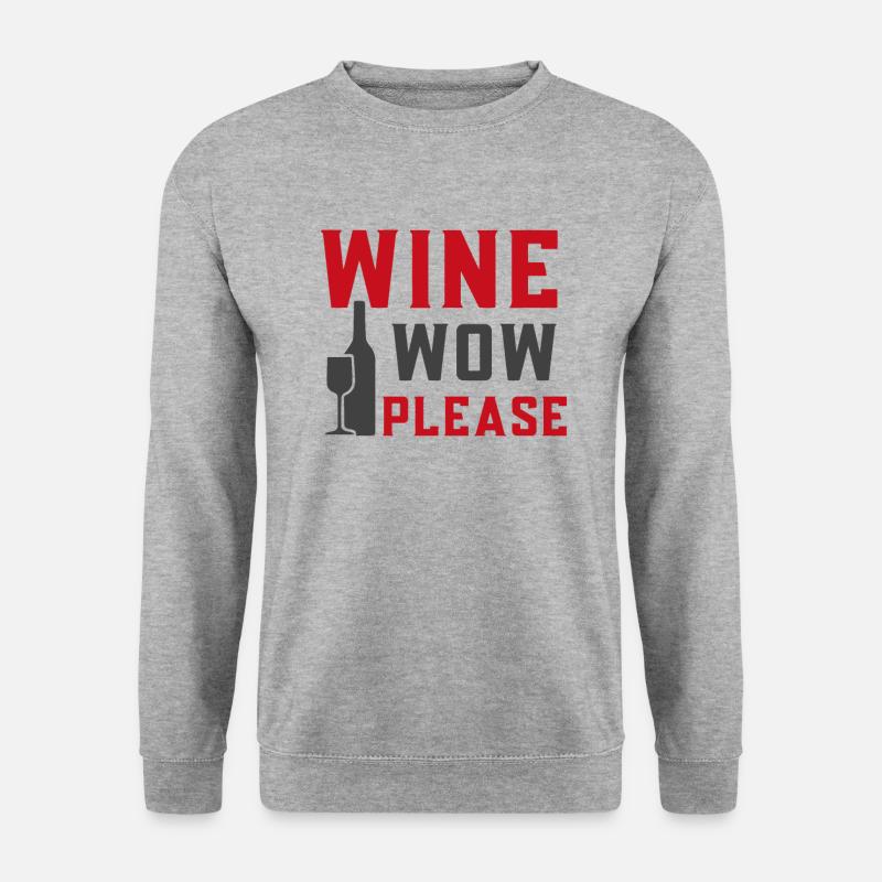 Wein jetzt bitte - Unisex Pullover - Weißgrau meliert