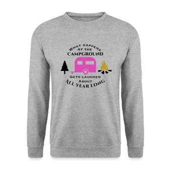 Que se passe-t-il au camping Chemise de randonnée - Sweat-shirt Unisexe - gris chiné - Devant - Alina (178cm) & Michal (187cm)
