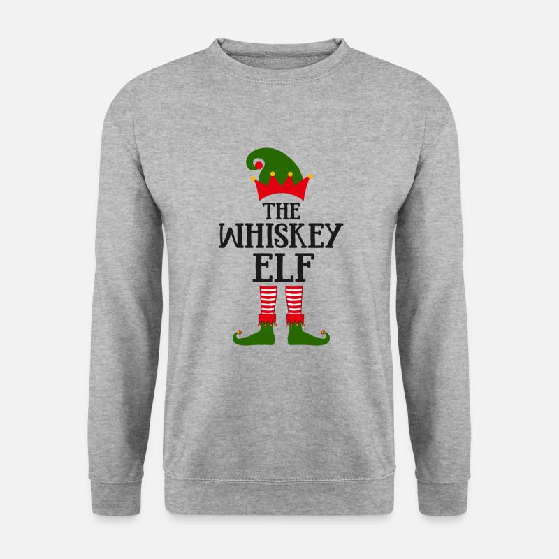 Die Whiskey-Elfe Weihnachtszeit - Unisex Pullover - Weißgrau meliert
