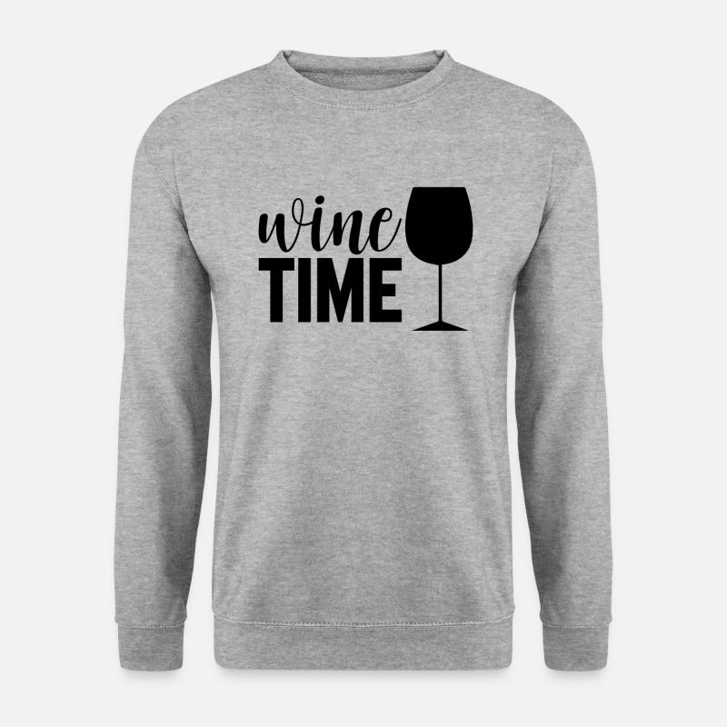 Wein Zeit - Unisex Pullover - Weißgrau meliert