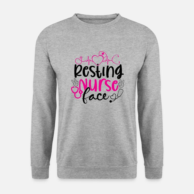 Resting Nurse Face - Unisex Pullover - Weißgrau meliert