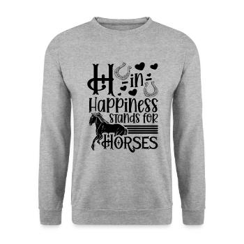 Pferd Reiterin Pferdeliebhaberin Pferdesportler - Unisex Pullover - Weißgrau meliert - Vorne - Alina (178cm) & Michal (187cm)