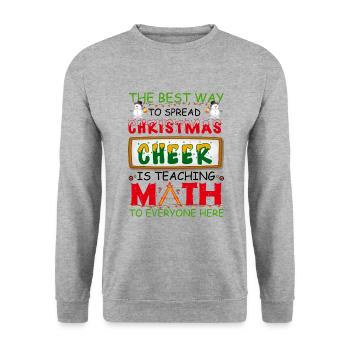 Ugly Christmas Mathe-Lehrer Ugly Christmas Sweater - Unisex Pullover - Weißgrau meliert - Vorne - Alina (178cm) & Michal (187cm)