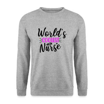 Worlds Coolest Nurse - Unisex Sweatshirt - salt & pepper - Front - Alina (178cm) & Michal (187cm)