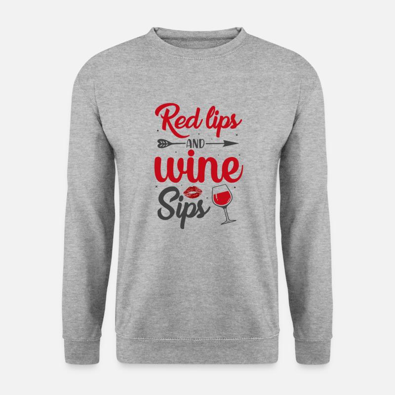 Red lips and wine - Unisex Sweatshirt - salt & pepper