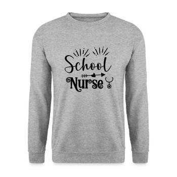 School nurse - Unisex Sweatshirt - salt & pepper - Front - Alina (178cm) & Michal (187cm)