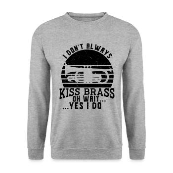 Trumpeter Trumpet Instrument Brass Music - Unisex Sweatshirt - salt & pepper - Front - Alina (178cm) & Michal (187cm)
