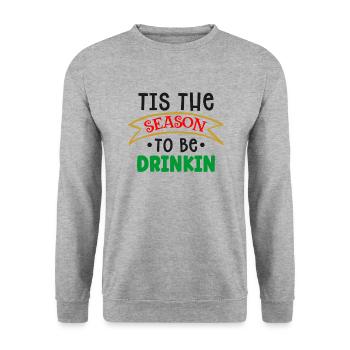 It's the time of year to drink Christmas - Unisex Sweatshirt - salt & pepper - Front - Alina (178cm) & Michal (187cm)