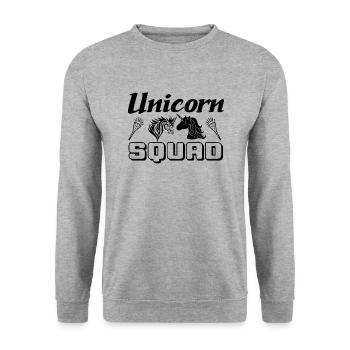 Licorne Escouade Licorne - Sweat-shirt Unisexe - gris chiné - Devant - Alina (178cm) & Michal (187cm)