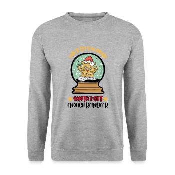 Les vilains rennes de Noël du Père Noël - Sweat-shirt Unisexe - gris chiné - Devant - Alina (178cm) & Michal (187cm)