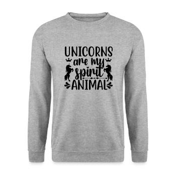 Les licornes sont mon animal spirituel Licorne - Sweat-shirt Unisexe - gris chiné - Devant - Alina (178cm) & Michal (187cm)
