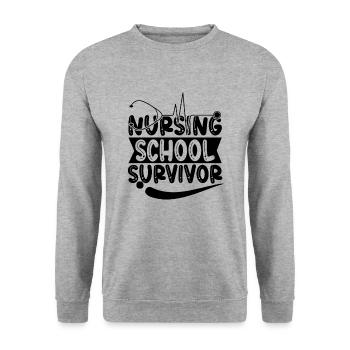 Survivor of the nursing school - Unisex Sweatshirt - salt & pepper - Front - Alina (178cm) & Michal (187cm)