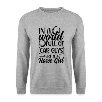 Rider Sayings Rider Horses - Unisex Sweatshirt - salt & pepper - Front - Alina (178cm) & Michal (187cm)