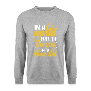 Rider Sayings Rider Horses - Unisex Sweatshirt - salt & pepper - Front - Alina (178cm) & Michal (187cm)