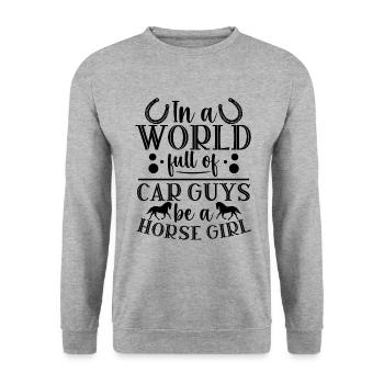 Dictons de cavaliers Chevaux de cavalier - Sweat-shirt Unisexe - gris chiné - Devant - Alina (178cm) & Michal (187cm)