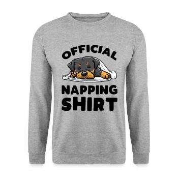 Rottweiler Chien endormi - Sweat-shirt Unisexe - gris chiné - Devant - Alina (178cm) & Michal (187cm)
