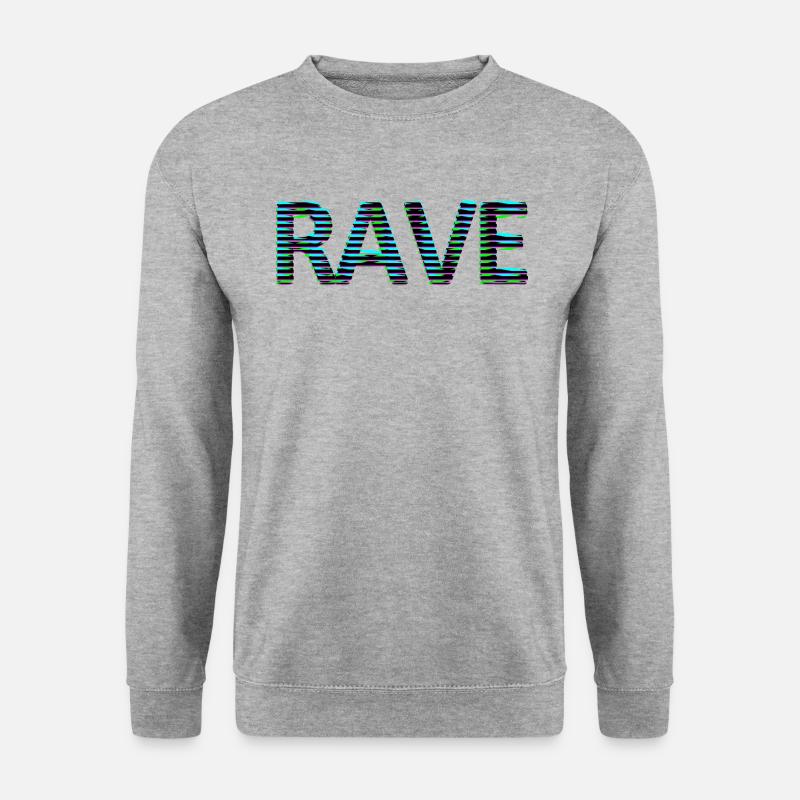 Rave Font Tripping Techno LSD MNML neon svart - Unisextröja - vitgråmelerad