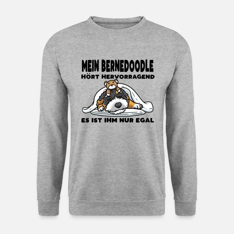 Bernedoodle Hund - Unisex Pullover - Weißgrau meliert