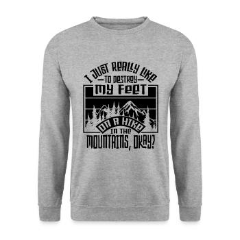 Randonnées en montagne Amateurs de randonnées camping-cars - Sweat-shirt Unisexe - gris chiné - Devant - Alina (178cm) & Michal (187cm)