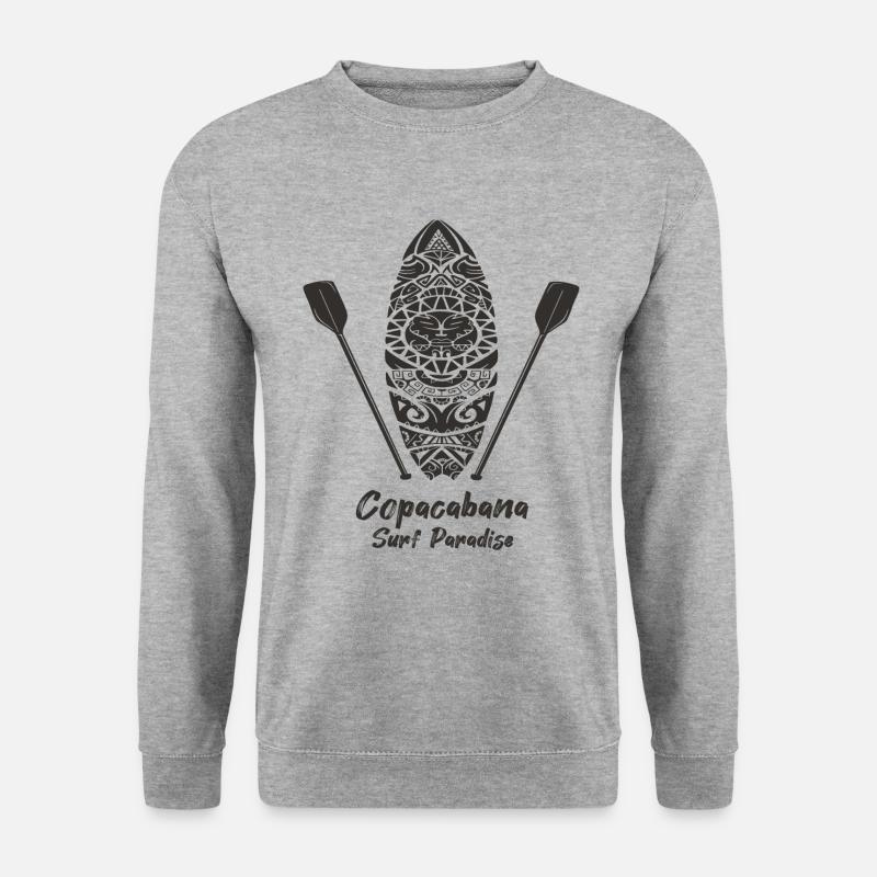 Copacabana Surf Paradise Rio Urlaub Meer Strand So - Unisex Pullover - Weißgrau meliert