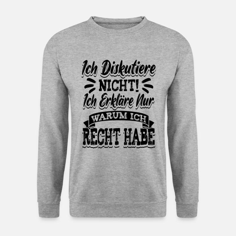 Ich Erkläre Nur Warum Ich Recht Habe Lustige - Unisex Pullover - Weißgrau meliert