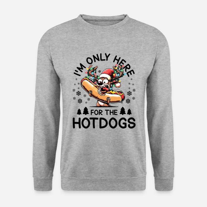 Hotdog-weihnachtsrentier - Unisex Pullover - Weißgrau meliert