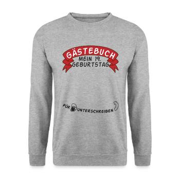 Guestbook My 19th Birthday Gift Idea - Unisex Sweatshirt - salt & pepper - Front - Alina (178cm) & Michal (187cm)