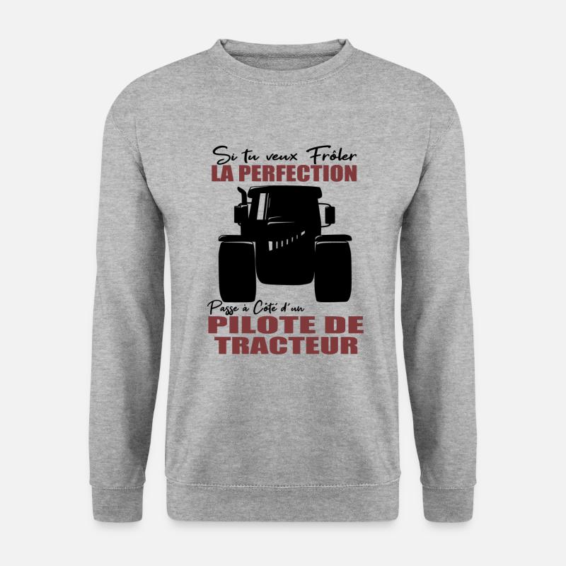 Farmer Shirt • Traktorfahrer • Geschenk - Unisex Pullover - Weißgrau meliert