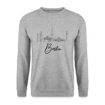 Berlin - Unisex Sweatshirt - salt & pepper - Front - Alina (178cm) & Michal (187cm)