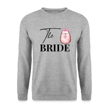 Bride Braut Igel Hochzeit JGA Junggesellenabschied - Unisex Pullover - Weißgrau meliert - Vorne - Alina (178cm) & Michal (187cm)