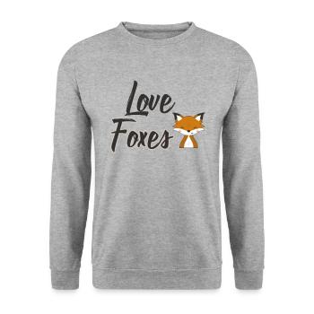 Fuchs - Unisex Pullover - Weißgrau meliert - Vorne - Alina (178cm) & Michal (187cm)