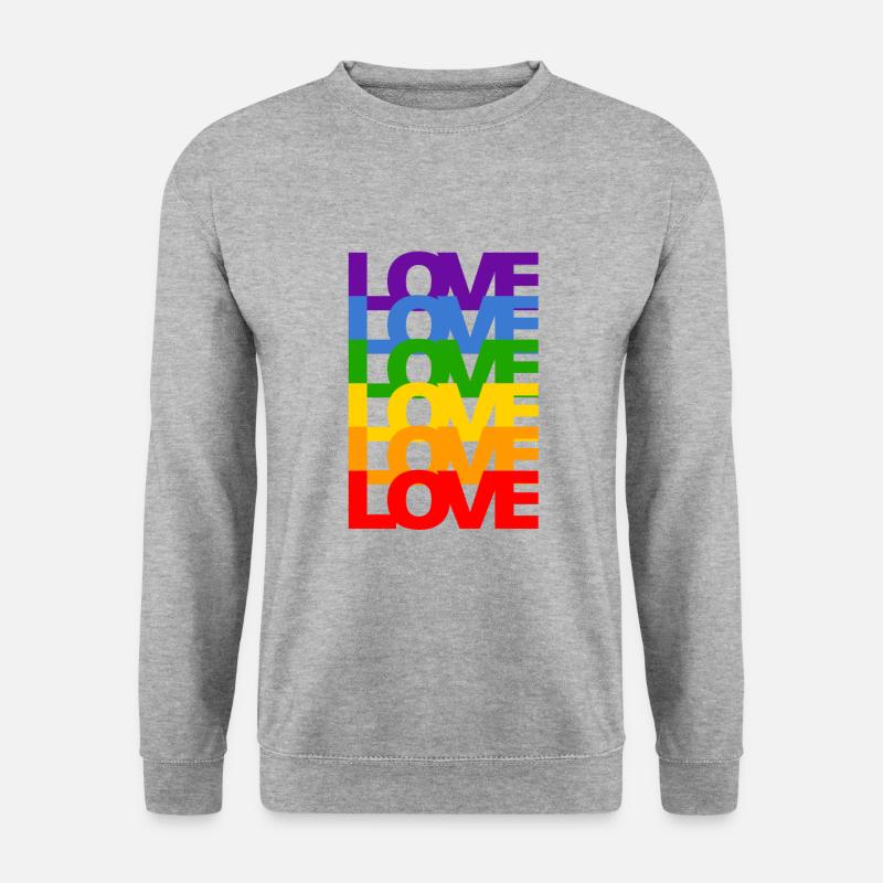 Liebe LGBT Gay Pride Love Regenbogen - Unisex Pullover - Weißgrau meliert