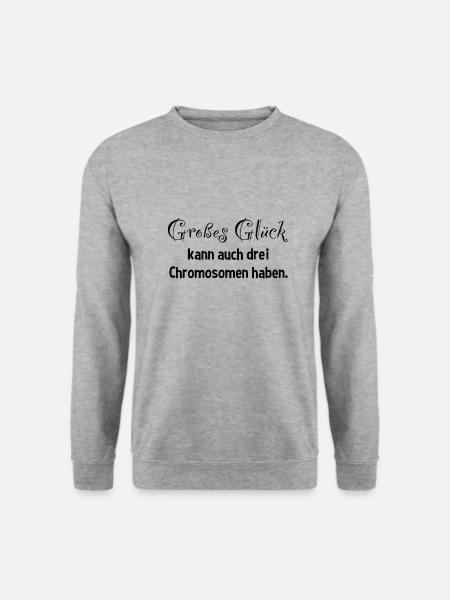 Down Syndrom Trisomie 21 Shirt - Unisex Pullover - Weißgrau meliert