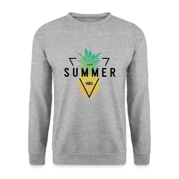 Pineapple Summer Vibes Summer feelings - Unisex Sweatshirt - salt & pepper - Front - Alina (178cm) & Michal (187cm)