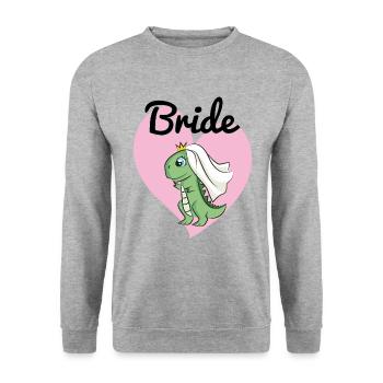 Mariée pour être Dino Dinosaurs JGA mariage mariage - Sweat-shirt Unisexe - gris chiné - Devant - Alina (178cm) & Michal (187cm)
