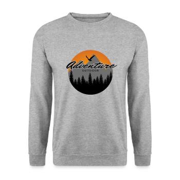 Adventure Nature Mountain Camping Hiking Outdoor - Unisex Sweatshirt - salt & pepper - Front - Alina (178cm) & Michal (187cm)