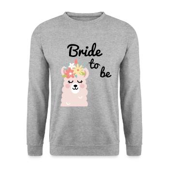 Mariée pour être mariée Alpaga Lama Alpaka JGA Party - Sweat-shirt Unisexe - gris chiné - Devant - Alina (178cm) & Michal (187cm)