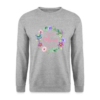 Best mom ever - best mom ever gift - Unisex Sweatshirt - salt & pepper - Front - Alina (178cm) & Michal (187cm)