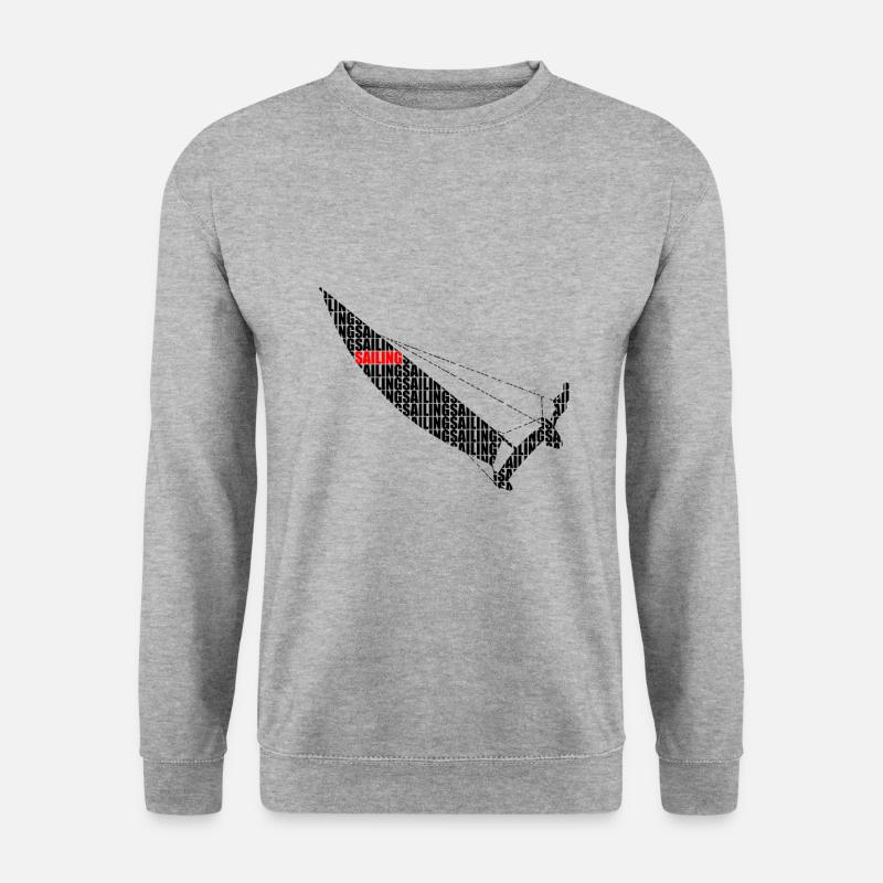 Katamaran mit Sailing hervorgehoben - Unisex Pullover - Weißgrau meliert
