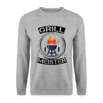 Grillmeister - Unisex Pullover - Weißgrau meliert - Vorne - Alina (178cm) & Michal (187cm)