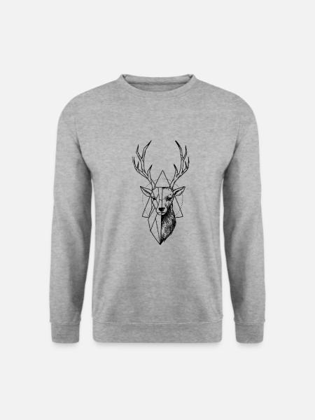 schwarzwald hirsch hirschkopf - Unisex Pullover - Weißgrau meliert