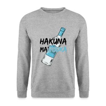 Hakuna ma' VODKA - Unisex Pullover - Weißgrau meliert - Vorne - Alina (178cm) & Michal (187cm)
