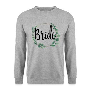 Mariée mariée pour être couronne de fleurs fleurs engagement JGA - Sweat-shirt Unisexe - gris chiné - Devant - Alina (178cm) & Michal (187cm)