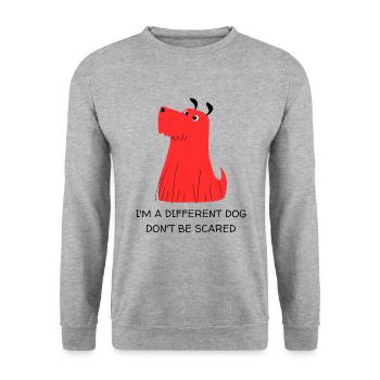 I'm a different dog don't be scared - diversity - Unisex Sweatshirt - salt & pepper - Front - Alina (178cm) & Michal (187cm)