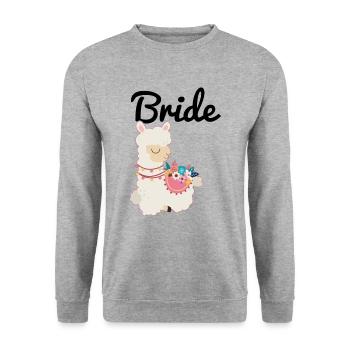 Mariée à être mariée alpaga lama alpaga - Sweat-shirt Unisexe - gris chiné - Devant - Alina (178cm) & Michal (187cm)