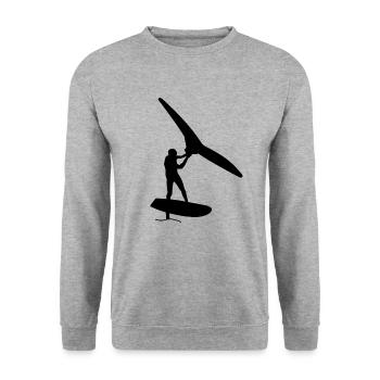 Wing foil - Unisex Sweatshirt - salt & pepper - Front - Alina (178cm) & Michal (187cm)