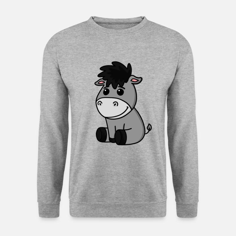 Baby Esel - Unisex Pullover - Weißgrau meliert