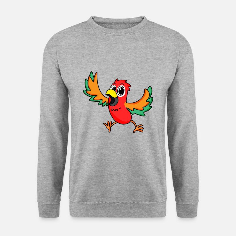 Papagei - Unisex Pullover - Weißgrau meliert