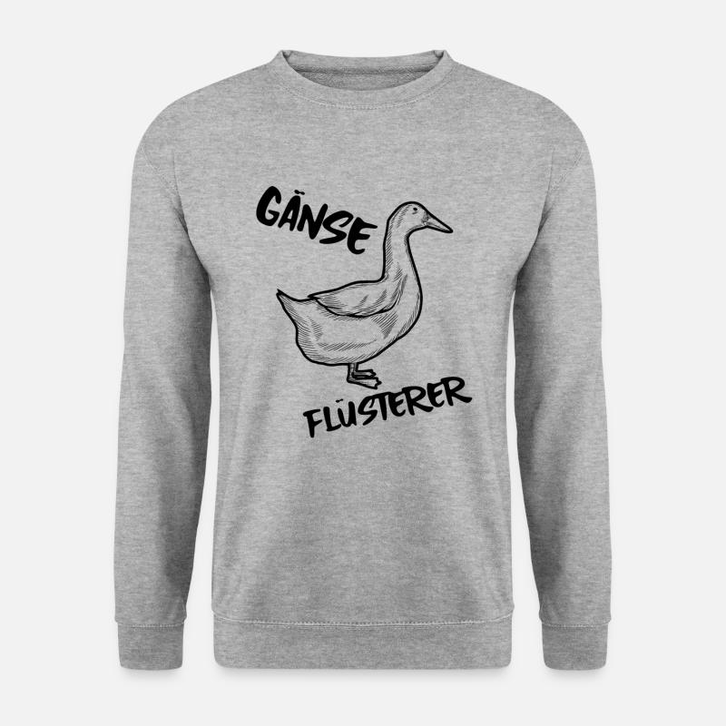 Gänse Flüsterer - Unisex Pullover - Weißgrau meliert