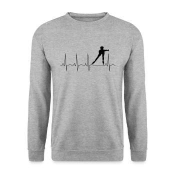 Mon cœur bat pour le patinage en ligne - Sweat-shirt Unisexe - gris chiné - Devant - Alina (178cm) & Michal (187cm)